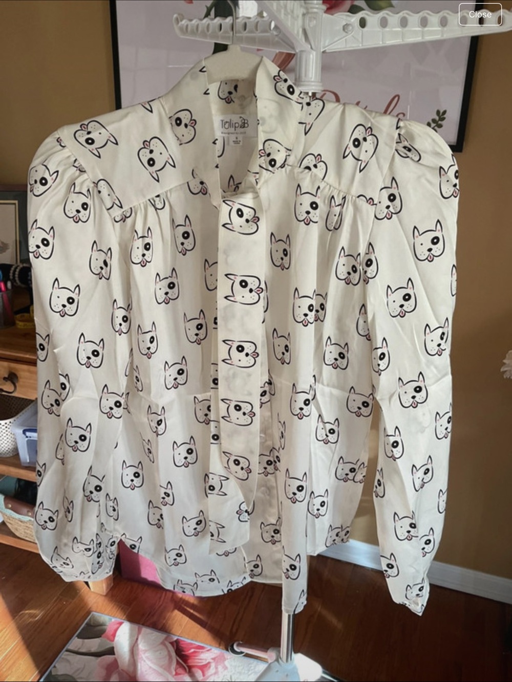 TolipB White Cat Print Button-Up Shirt - Cute Cat Pattern